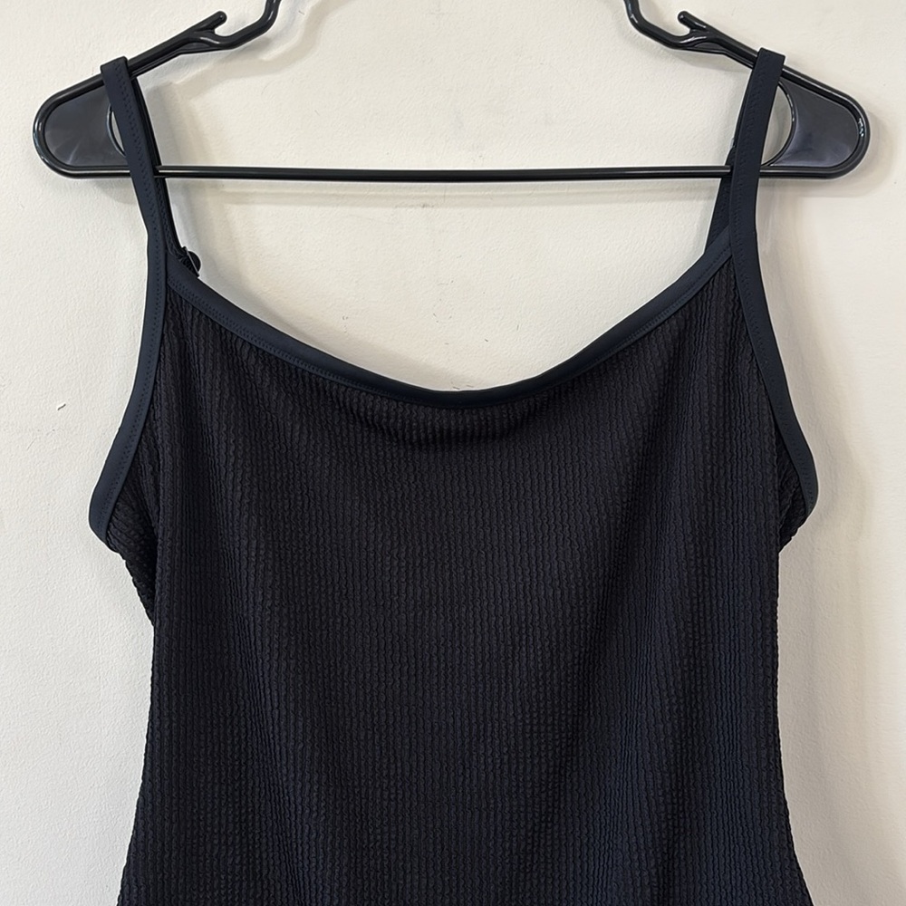 Aerie Crinkle Scoop Full Coverage One Piece Black Bathing Suit Size XL - Picture 3 of 12